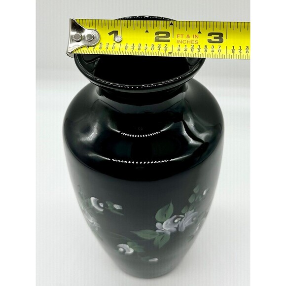 White Rose Vase by PILGRIM GLASS Black Glass - Picture 8 of 8